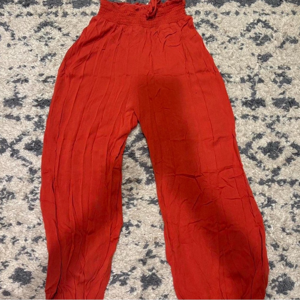 SHEIN Red High-Waisted Pants